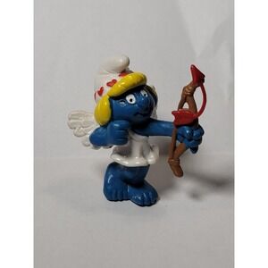 Smurf Smurfette Valentines Cupid Bow 1982 Schleich Peyo Kids Character Toy